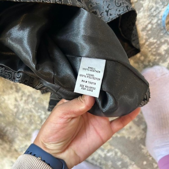 Vintage cache ornate paisley floral tie waist leather jacket M - Picture 4 of 7